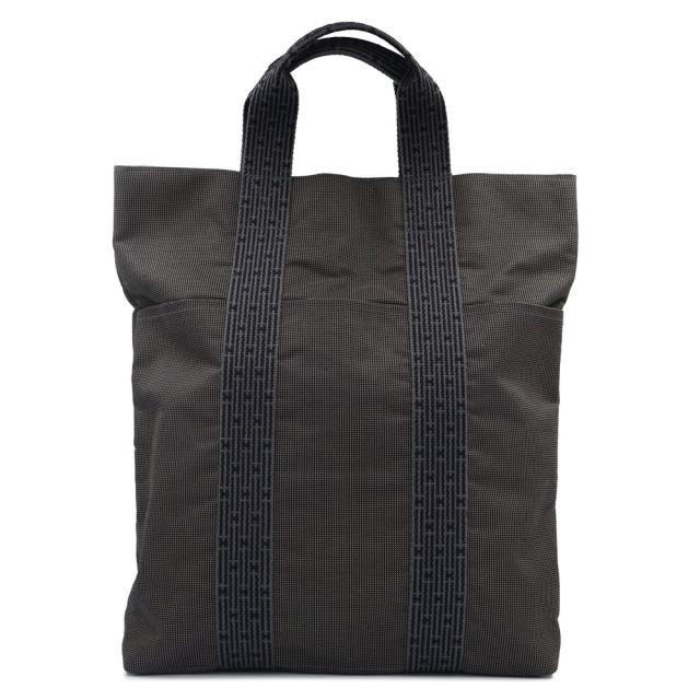 （中古）HERMES エルメス エールライン カバス トート キャンバス グレー ハンドバッグ シルバー金具
