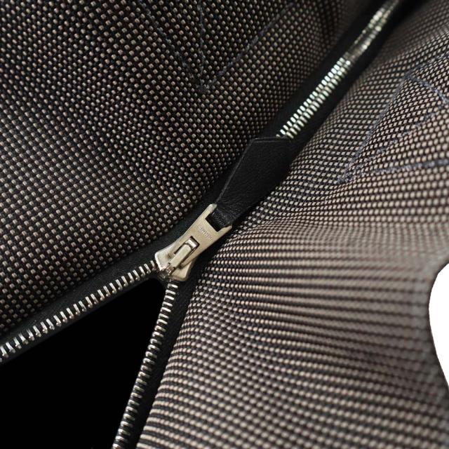 （中古）HERMES エルメス エールライン カバス トート キャンバス グレー ハンドバッグ シルバー金具_9