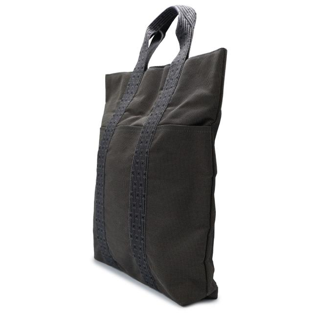 （中古）HERMES エルメス エールライン カバス トート キャンバス グレー ハンドバッグ シルバー金具_3