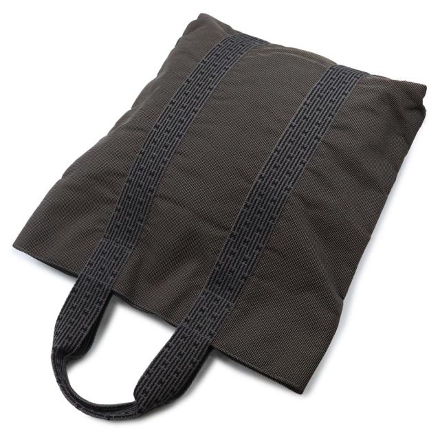 （中古）HERMES エルメス エールライン カバス トート キャンバス グレー ハンドバッグ シルバー金具_4