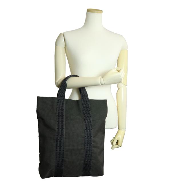 （中古）HERMES エルメス エールライン カバス トート キャンバス グレー ハンドバッグ シルバー金具_6