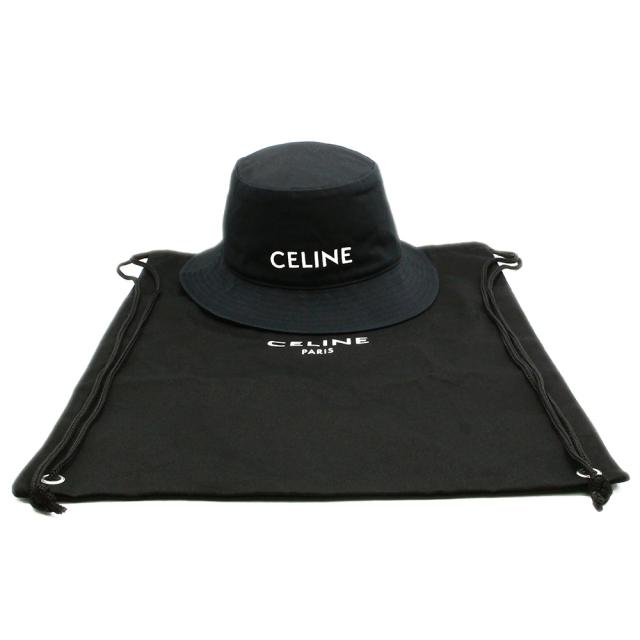 （新品・未使用品）CELINE セリーヌ 2AUO4968P ロゴ コットン100％ バケットハット 帽子 #M 58cm ウルトラブラック_1