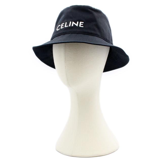 （新品・未使用品）CELINE セリーヌ 2AUO4968P ロゴ コットン100％ バケットハット 帽子 #M 58cm ウルトラブラック_5