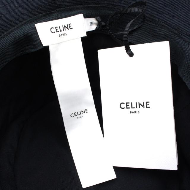 （新品・未使用品）CELINE セリーヌ 2AUO4968P ロゴ コットン100％ バケットハット 帽子 #M 58cm ウルトラブラック_6