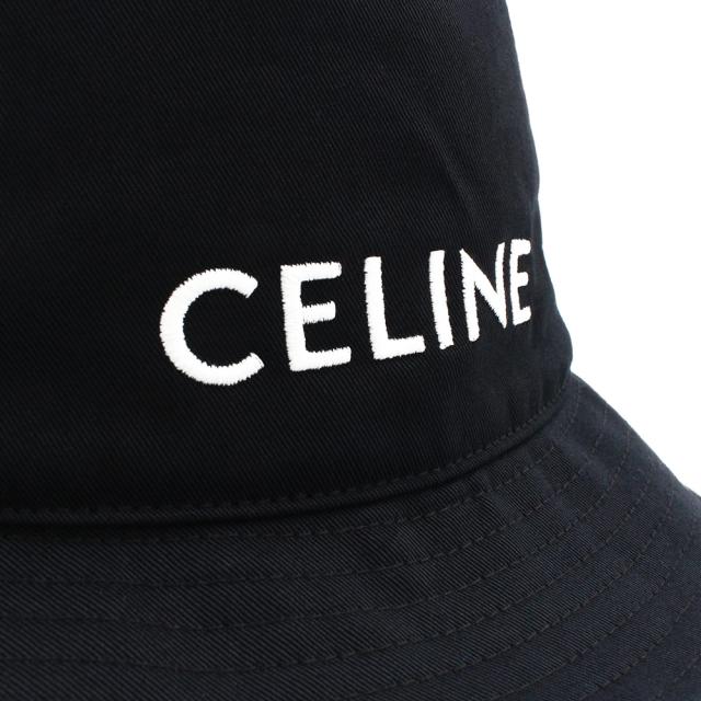 （新品・未使用品）CELINE セリーヌ 2AUO4968P ロゴ コットン100％ バケットハット 帽子 #M 58cm ウルトラブラック_8
