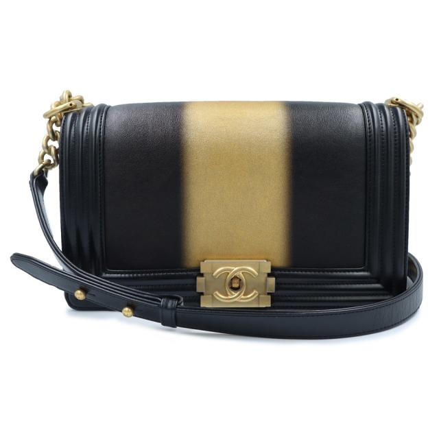 （未使用　展示品）CHANEL シャネル A67086 ボーイシャネル 25  チェーン 2WAY カーフスキン ブラック ゴールド ショルダー ハンドバッグ 斜め掛け レザー アンティークゴールド金具