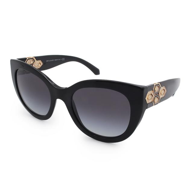 （美品）BVLGARI ブルガリ BV8214B セルペンティ アセテート ブラック サングラス メガネ 眼鏡 アイウェア ゴールド金具 箱付 24,640円