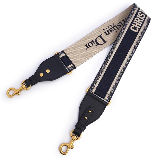 （新品・未使用品）Christian Dior クリスチャンディオール S8552CBTE エンブロイダリー PARIS キャンバス カーフスキン ネイビー ベージュ ショルダーストラップ レザー アンティークゴールド金具 箱付_2