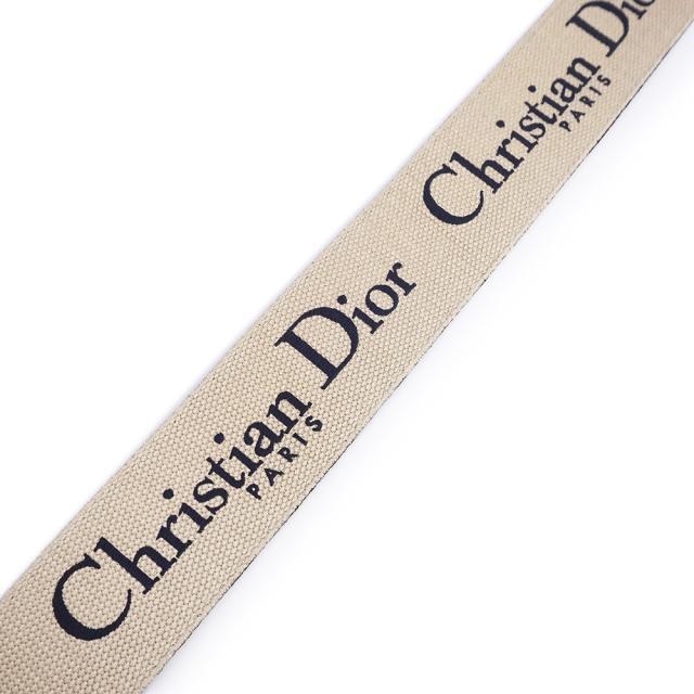 （新品・未使用品）Christian Dior クリスチャンディオール S8552CBTE エンブロイダリー PARIS キャンバス カーフスキン ネイビー ベージュ ショルダーストラップ レザー アンティークゴールド金具 箱付_4