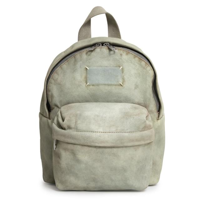 （美品）Maison Margiela メゾン マルジェラ S55WA0116 MM11 ファブリック バックパック ヴィンテージ加工ナイロンキャンバス グレー リュック デイパック バックパック マットシルバー金具