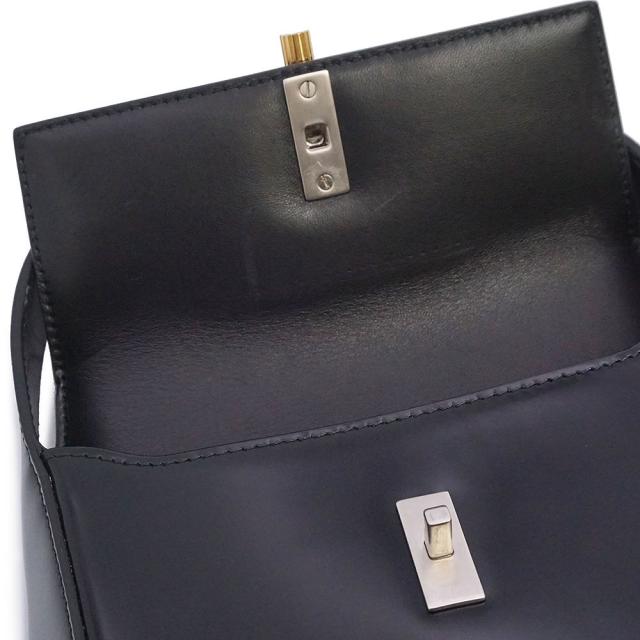 （未使用　展示品）Salvatore Ferragamo サルヴァトーレフェラガモ 213971 ジオメトリック カーフスキン ブラック ミニ ショルダー ハンドバッグ 斜め掛け レザー シルバー ゴールド金具_10