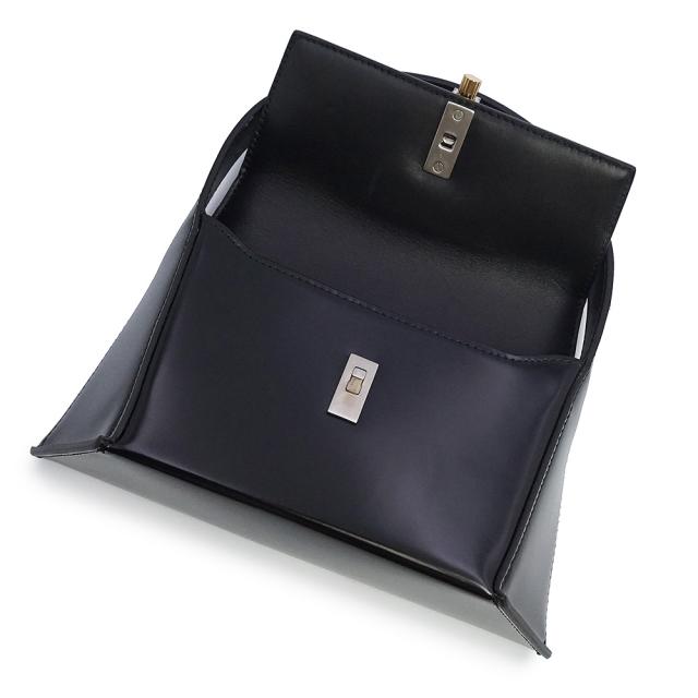 （未使用　展示品）Salvatore Ferragamo サルヴァトーレフェラガモ 213971 ジオメトリック カーフスキン ブラック ミニ ショルダー ハンドバッグ 斜め掛け レザー シルバー ゴールド金具_2
