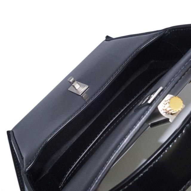 （未使用　展示品）Salvatore Ferragamo サルヴァトーレフェラガモ 213971 ジオメトリック カーフスキン ブラック ミニ ショルダー ハンドバッグ 斜め掛け レザー シルバー ゴールド金具_3