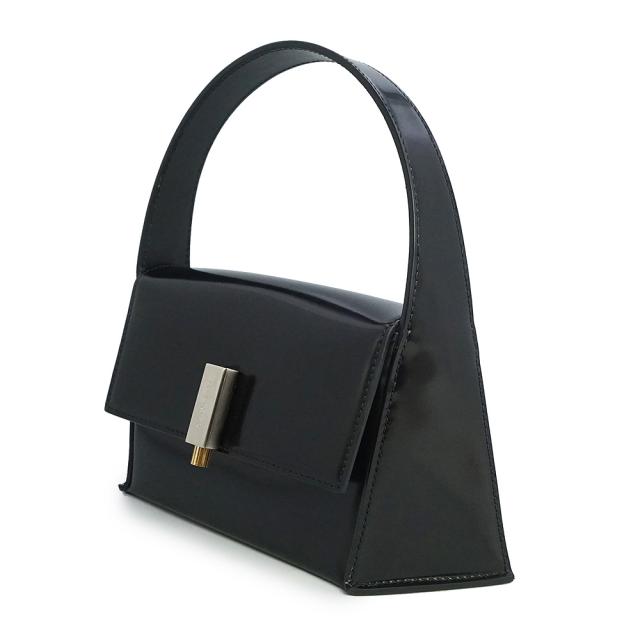 （未使用　展示品）Salvatore Ferragamo サルヴァトーレフェラガモ 213971 ジオメトリック カーフスキン ブラック ミニ ショルダー ハンドバッグ 斜め掛け レザー シルバー ゴールド金具_5