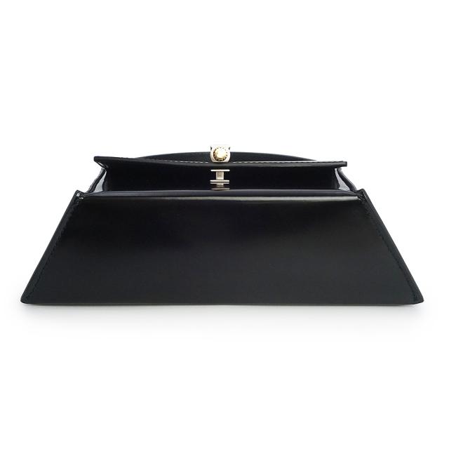 （未使用　展示品）Salvatore Ferragamo サルヴァトーレフェラガモ 213971 ジオメトリック カーフスキン ブラック ミニ ショルダー ハンドバッグ 斜め掛け レザー シルバー ゴールド金具_7