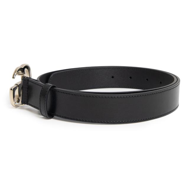 グッチ 625839 ダブルG スリムベルト #85 レザー ブラック ライトゴールド金具 GUCCI（未使用保管品） 未使用保管品）GUCCI グッチ 625839 ダブルG スリムベルト #85 レザー