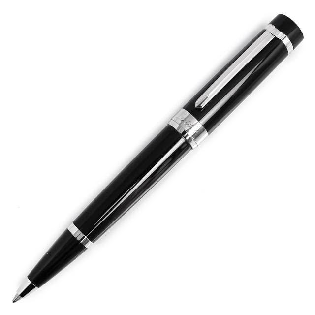 （中古）Cartier カルティエ ST220002 パシャ ドゥ カルティエ パラジウム フィニッシュ ブラック シルバー ツイスト式 M 中字 ボールペン