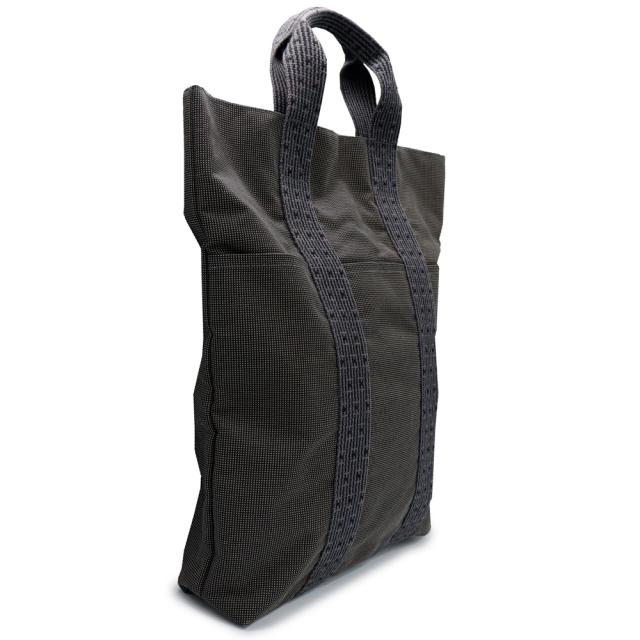 （中古）HERMES エルメス エールライン カバス トート キャンバス グレー ハンドバッグ シルバー金具_2