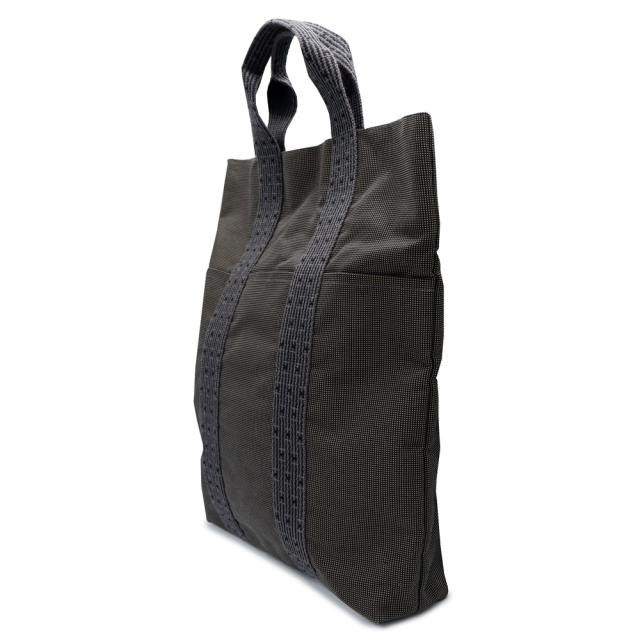 （中古）HERMES エルメス エールライン カバス トート キャンバス グレー ハンドバッグ シルバー金具_3