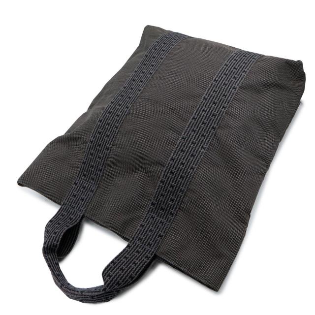 （中古）HERMES エルメス エールライン カバス トート キャンバス グレー ハンドバッグ シルバー金具_4