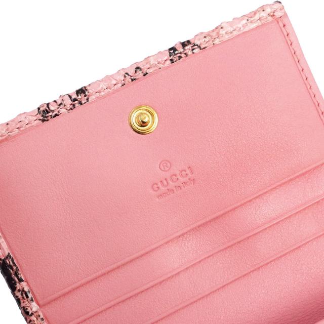 （新品・未使用品）GUCCI グッチ 456126 GGマーモント ダブルG スモールウォレット パイソン ピンク コンパクト 二つ折り財布 エキゾチックレザー ゴールド金具_9