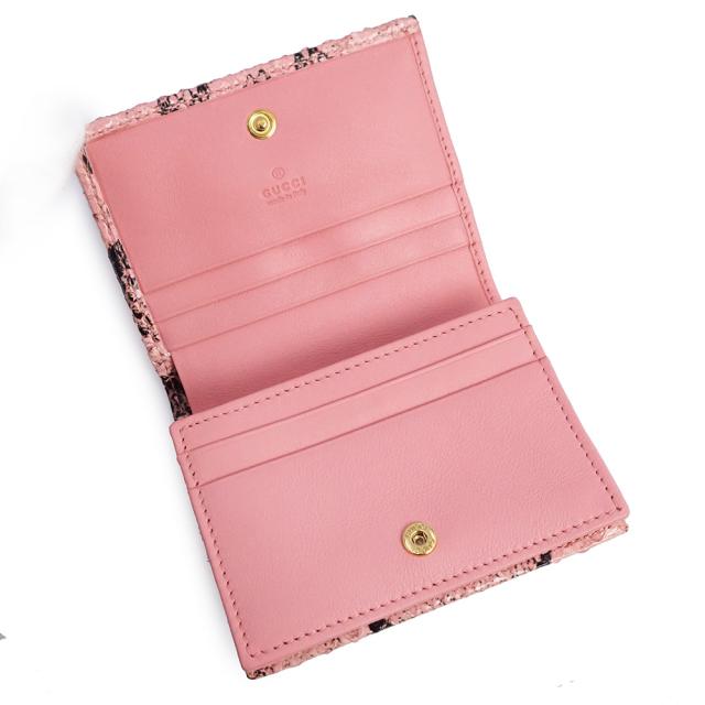 （新品・未使用品）GUCCI グッチ 456126 GGマーモント ダブルG スモールウォレット パイソン ピンク コンパクト 二つ折り財布 エキゾチックレザー ゴールド金具_2