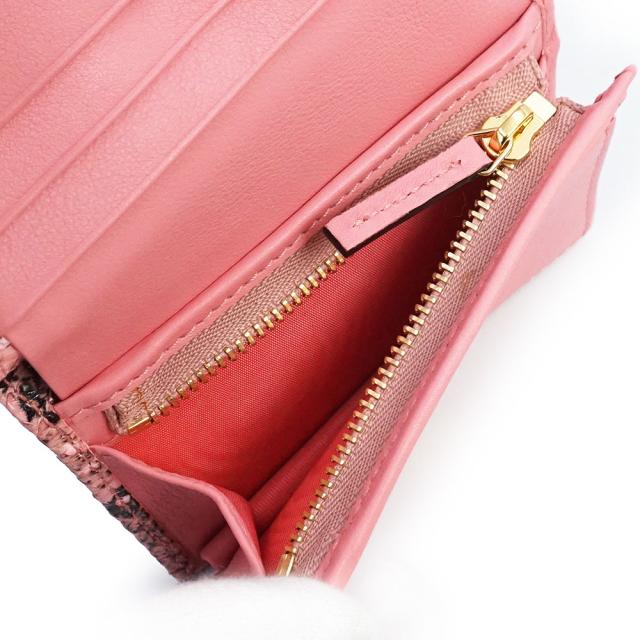 （新品・未使用品）GUCCI グッチ 456126 GGマーモント ダブルG スモールウォレット パイソン ピンク コンパクト 二つ折り財布 エキゾチックレザー ゴールド金具_4