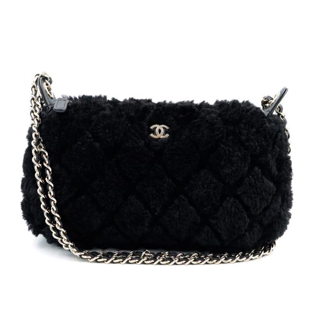（未使用　展示品）CHANEL シャネル AP4704 ココマーク マトラッセ ムートン シアリング シープスキン ブラック 2WAY チェーン ショルダー ハンドバッグ 斜め掛け ゴールド金具 箱付 259,875円