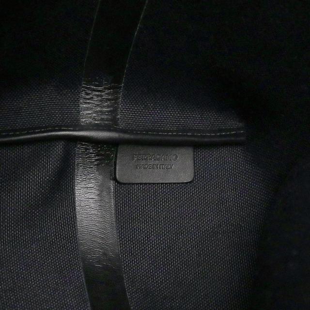 （未使用　展示品）Salvatore Ferragamo サルヴァトーレフェラガモ 24 1345/00 ガンチーニ キャンバス レザー ブラック トートバッグ ブラック金具_7