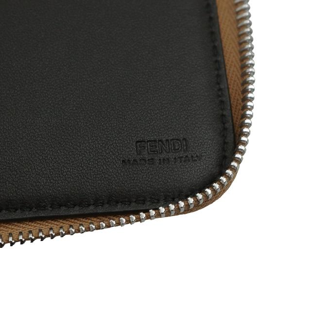 （未当てはめる 見せびらかす品）FENDI フェンディ 7N0167 クリスマス 車寄せ カーフスキン ベージュ クラッチペダル御徒面子 二つ目 なめし革 しろがね色金具