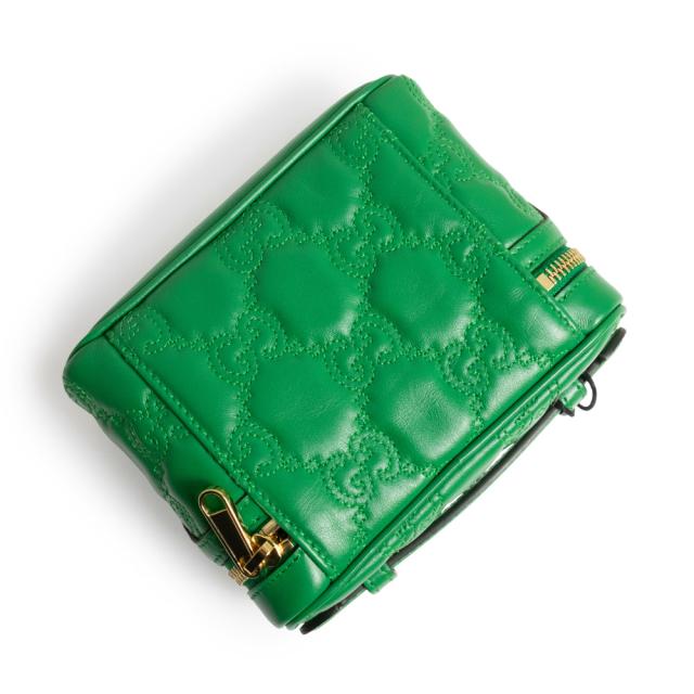 （新品・未使用品）GUCCI グッチ 723770 マトラッセ ミニトップハンドル GGマトラッセ グリーン 2Way 斜め掛け チェーンショルダー ハンドバッグ ゴールド金具_4