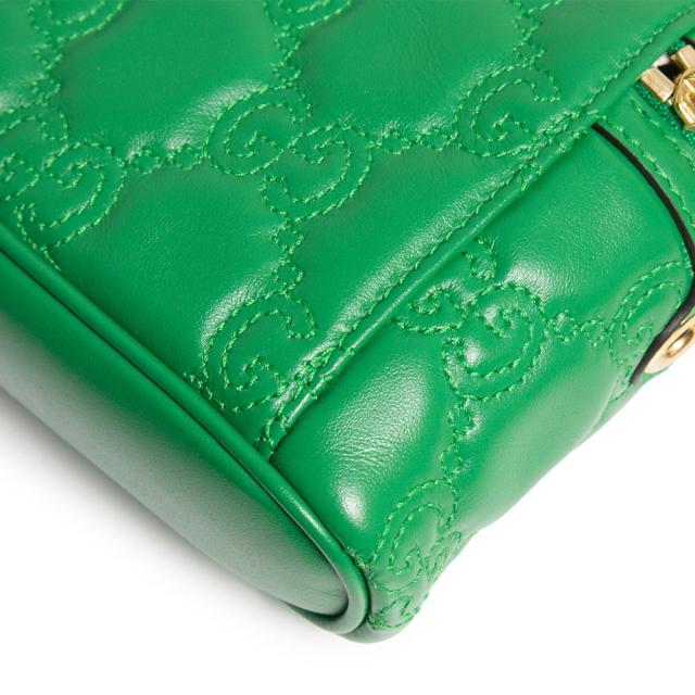 （新品・未使用品）GUCCI グッチ 723770 マトラッセ ミニトップハンドル GGマトラッセ グリーン 2Way 斜め掛け チェーンショルダー ハンドバッグ ゴールド金具_8