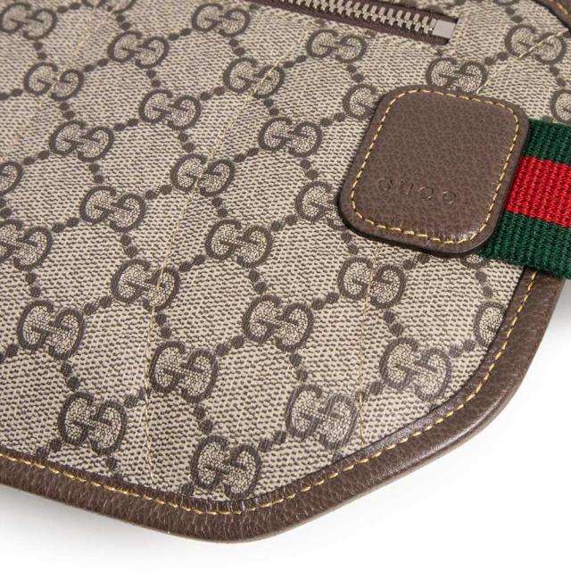 （新品・未使用品）GUCCI グッチ 760217 ボディ ウエスト ベルトバッグ 斜め掛け GGスプリームキャンバス ベージュ ブラウン レッド グリーン マットブラウン金具_9