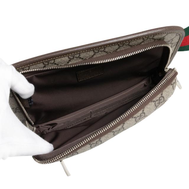 （新品・未使用品）GUCCI グッチ 760217 ボディ ウエスト ベルトバッグ 斜め掛け GGスプリームキャンバス ベージュ ブラウン レッド グリーン マットブラウン金具_2