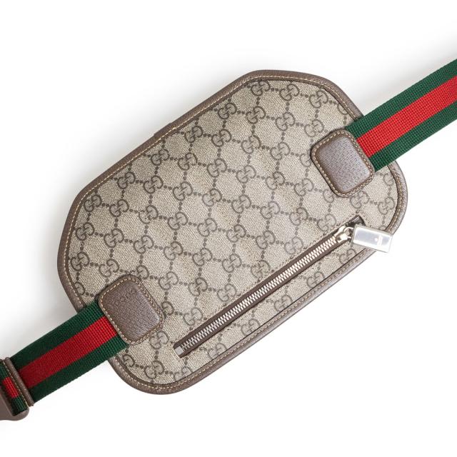 （新品・未使用品）GUCCI グッチ 760217 ボディ ウエスト ベルトバッグ 斜め掛け GGスプリームキャンバス ベージュ ブラウン レッド グリーン マットブラウン金具_5