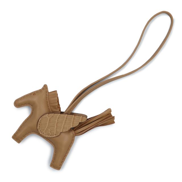 （新品・未使用品）HERMES エルメス ロデオ タッチ ペガサス PM アニューミロ アリゲーターマット Biscuit  ビスキュイ ブラウン U刻印 チャーム エキゾチックレザー