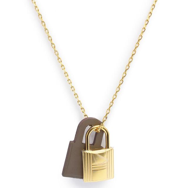 （新品・未使用品）HERMES エルメス オーケリー PM カデナ ヴォースイフト エトゥープ エトープ グレージュ Z刻印 ネックレス ペンダント レザー ゴールド金具