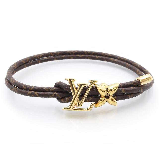 （新品・未使用品）LOUIS VUITTON ルイ ヴィトン M8416Z LV ブルーム モノグラム ブラウン ブレスレット ゴールド金具 箱付