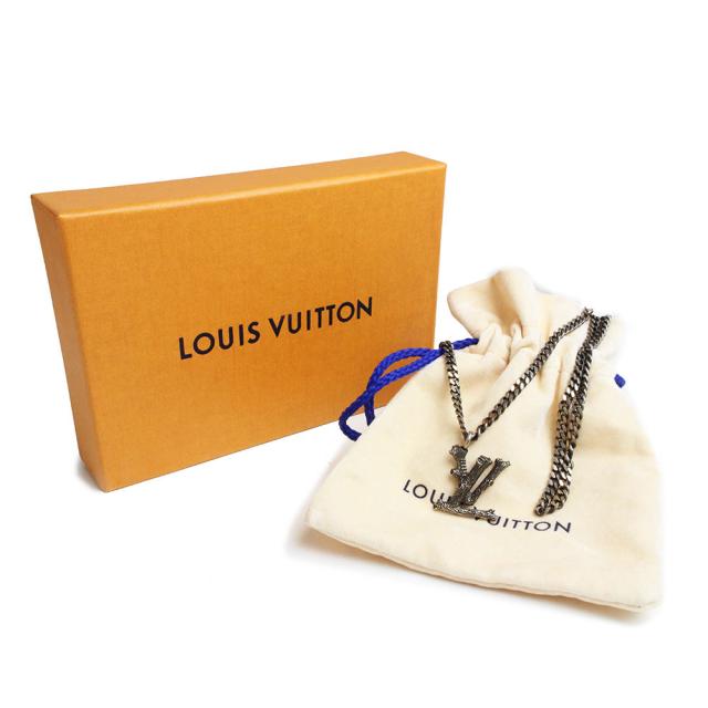 （新品・未使用品）LOUIS VUITTON ルイ ヴィトン MP2818 LVウッド ヴィンテージシルバー ネックレス ペンダント 箱付_1