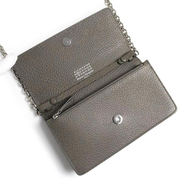 （未使用　展示品）Maison Margiela メゾン マルジェラ SA3UI0008 4ステッチ チェーンウォレット 長財布 グレイニーレザー グラファイト グレー ショルダーバッグ 斜め掛け シルバー金具_1