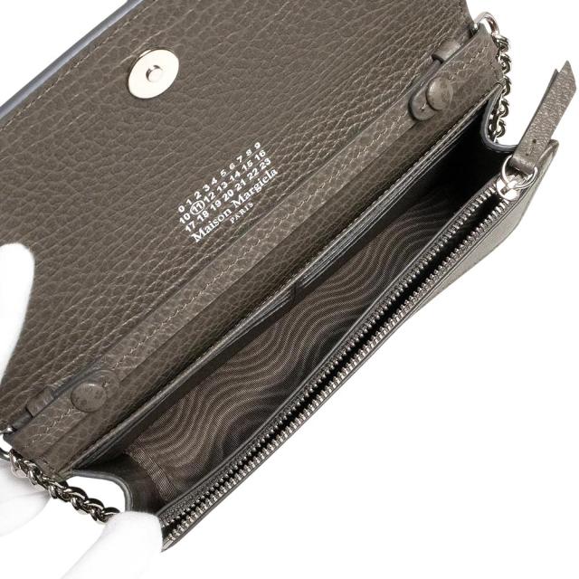 （未使用　展示品）Maison Margiela メゾン マルジェラ SA3UI0008 4ステッチ チェーンウォレット 長財布 グレイニーレザー グラファイト グレー ショルダーバッグ 斜め掛け シルバー金具_2