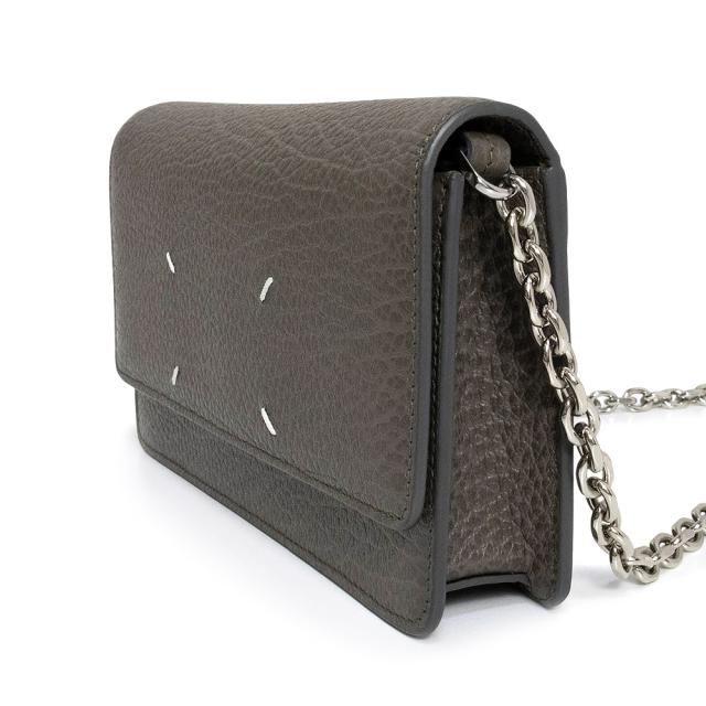 （未使用　展示品）Maison Margiela メゾン マルジェラ SA3UI0008 4ステッチ チェーンウォレット 長財布 グレイニーレザー グラファイト グレー ショルダーバッグ 斜め掛け シルバー金具_4