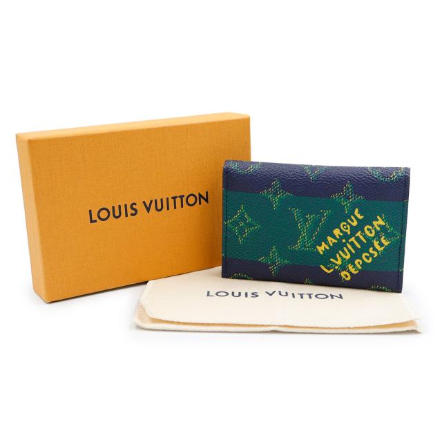 （新品・未使用品）LOUIS VUITTON ルイ ヴィトン M25796 ポルト カルト スリム モノグラムヘリテージ カウハイドレザー ブルーストライプ カードケース 名刺入れ 定期入れ パスケース ゴールド金具 箱付_1