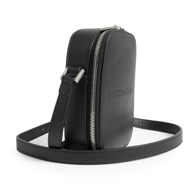 （未使用　展示品）Salvatore Ferragamo サルヴァトーレフェラガモ AU-24 レザー ブラック ショルダーバッグ 斜め掛け シルバー金具_2