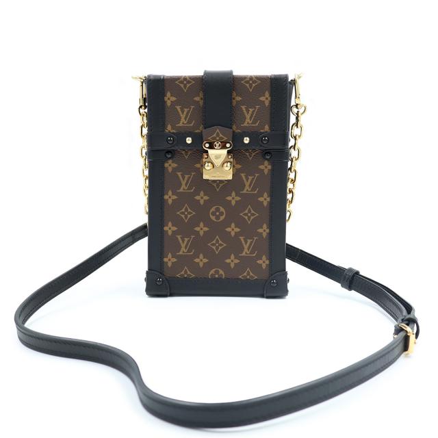 （未使用　展示品）LOUIS VUITTON ルイ ヴィトン M63913 ポシェット トランク ヴェルティカル モノグラム カーフスキン ブラウン ブラック ショルダーバッグ 斜め掛け レザー ゴールド金具