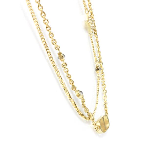 （新品・未使用品）Christian Dior クリスチャンディオール N1155PMTCY PETIT CD ロゴ スター 星 ゴールド ダブル 2連 ネックレス ペンダント 二段階調節 箱付_2