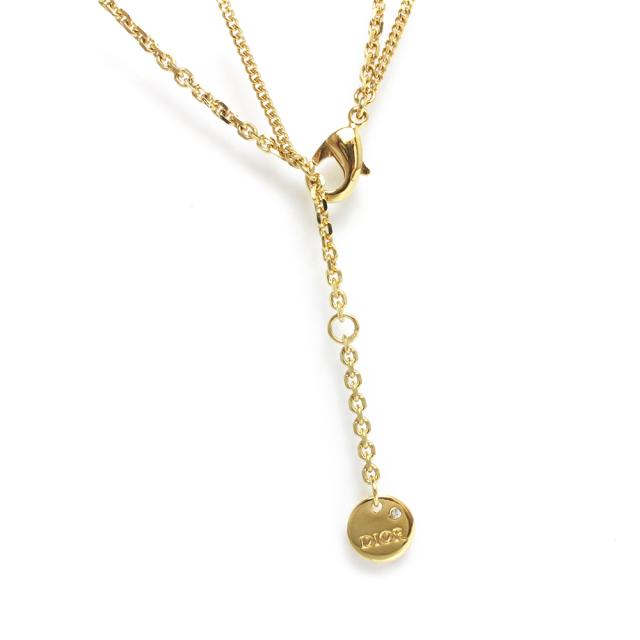 （新品・未使用品）Christian Dior クリスチャンディオール N1155PMTCY PETIT CD ロゴ スター 星 ゴールド ダブル 2連 ネックレス ペンダント 二段階調節 箱付_6