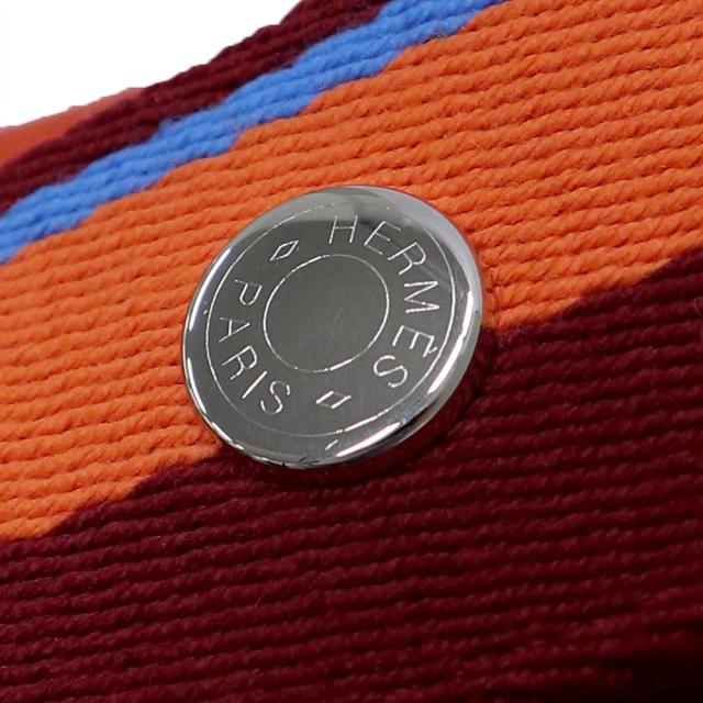 （未使用　展示品）HERMES エルメス ブリッド ア ブラック Hパヴィヨン PM コットンキャンバス コットン100％ ORANGE FEU オレンジフー ポーチ セカンド ハンドバッグ シルバー金具_9