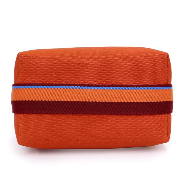 （未使用　展示品）HERMES エルメス ブリッド ア ブラック Hパヴィヨン PM コットンキャンバス コットン100％ ORANGE FEU オレンジフー ポーチ セカンド ハンドバッグ シルバー金具_5