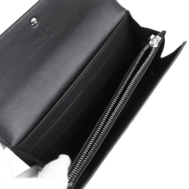 （未使用保管品）LOUIS VUITTON ルイ ヴィトン M65142 ポルトフォイユ サラ モノグラムマット ノワール ブラック 二つ折り財布 レザー シルバー金具 箱付_3